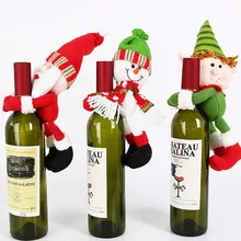 Прекрасный Санта-Клаус Снеговик рождественские украшения бутылки для вина удерживающая крышка Крышка для бутылки с красным вином DIY рождественские украшения для дома