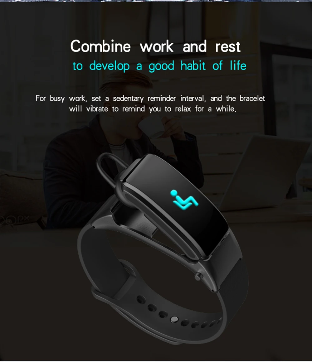Звонок смарт-браслет B31 bluetooth-гарнитура Смарт браслет красочные Экран Беспроводной крови Давление, Браслет-измеритель пульса