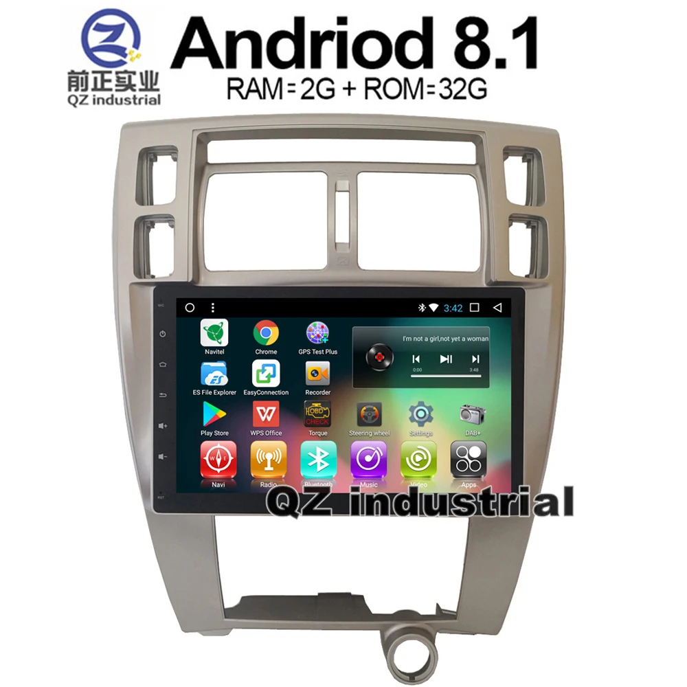 QZ industrial HD 10 2 &quotAndroid 8 1 T3 для Hyundai AT Tucson 2004 2009 Автомобильный DVD плеер с радио RDS Navi GPS 3G