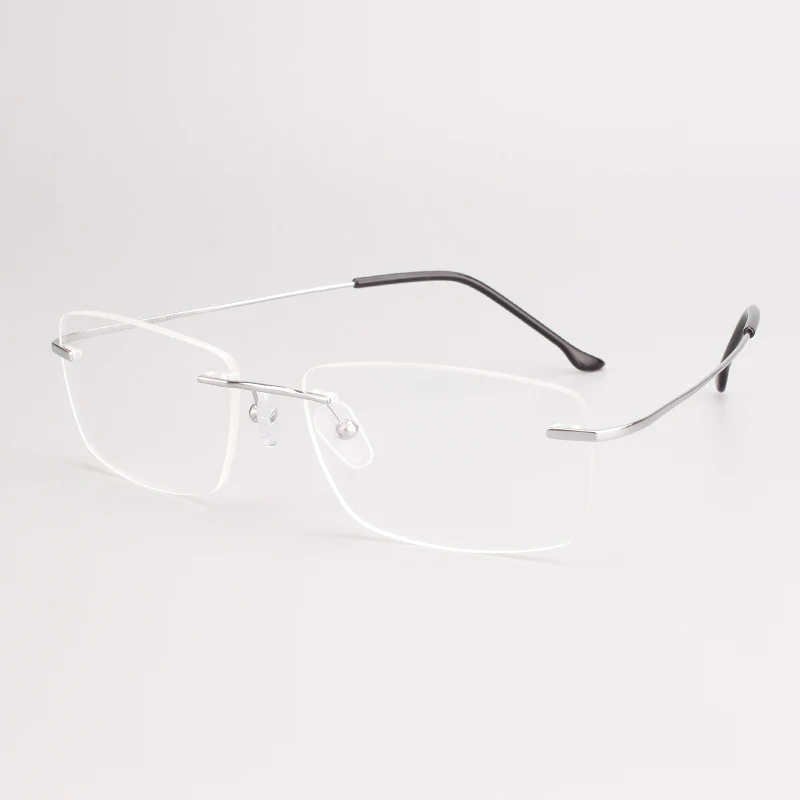 Men's Pure Titanium Hingeless Rimless Eyeglasses Including RX Lenses Prescription Flex Eyewear Frame Spectacles