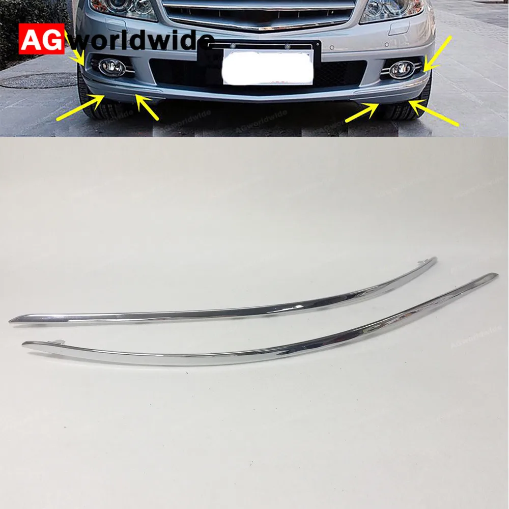 

Avantgarde Front Bumper Chrome Trim Molding LH RH 2048850821 2048850721 For Mercedes-Benz W204 C300 C350 2008 2009 2010 2011