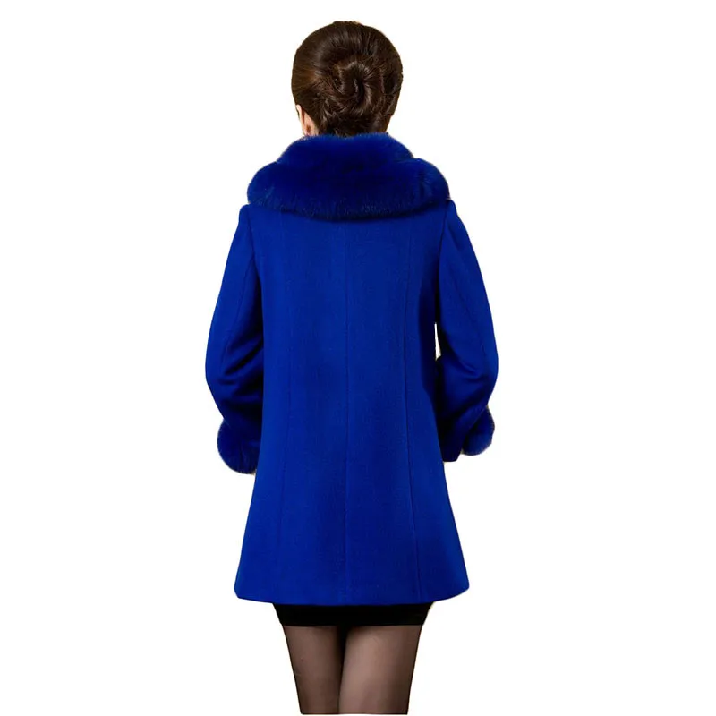 La Manteau Veste Femmes Hiver 5xl Qualité 2017 De Vêtements Yagenz black Plus D'âge Col Laine K437 Red Haute Mère Mode Moyen Taille blue Fourrure rxvqvw