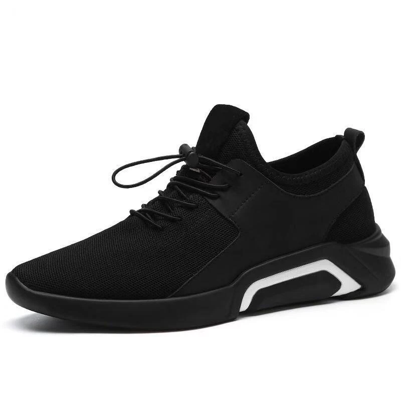 

2019 New fashion breathable vulcanized shoes men's trend wild net shoes black sports non-leather casual business shoes