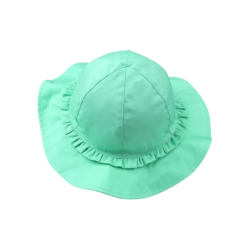 Fashion Cotton Girls Hat Summer Panama Sun Cap For Girls Ruffles Lace Up Kids Hat Wide Brim Red Beach Hat Baby Girls Clothing (1)