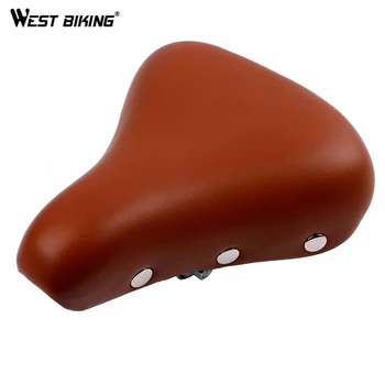 

WEST BIKING Retro Bike Saddle PU Leather Rivet MTB Riding Saddle Commute Cycling Bicicleta Soft Vintage Wide Seat Bicycle Saddle