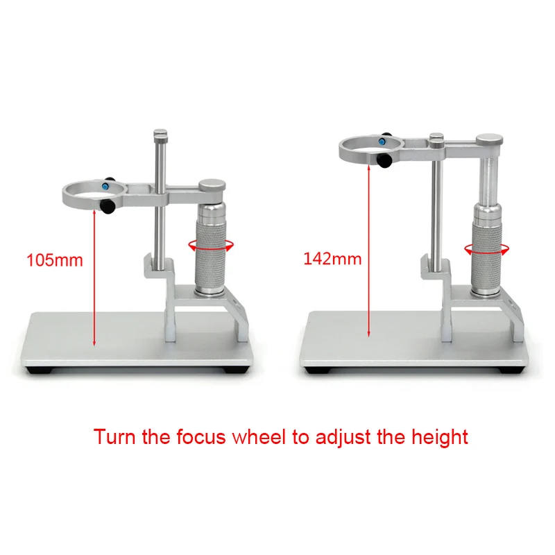 Digital Microscope Aluminum Alloy Lift Stand Adjustable Microscope Arm Stand Working Stage with Head Hold Ring 42 mm for Repair