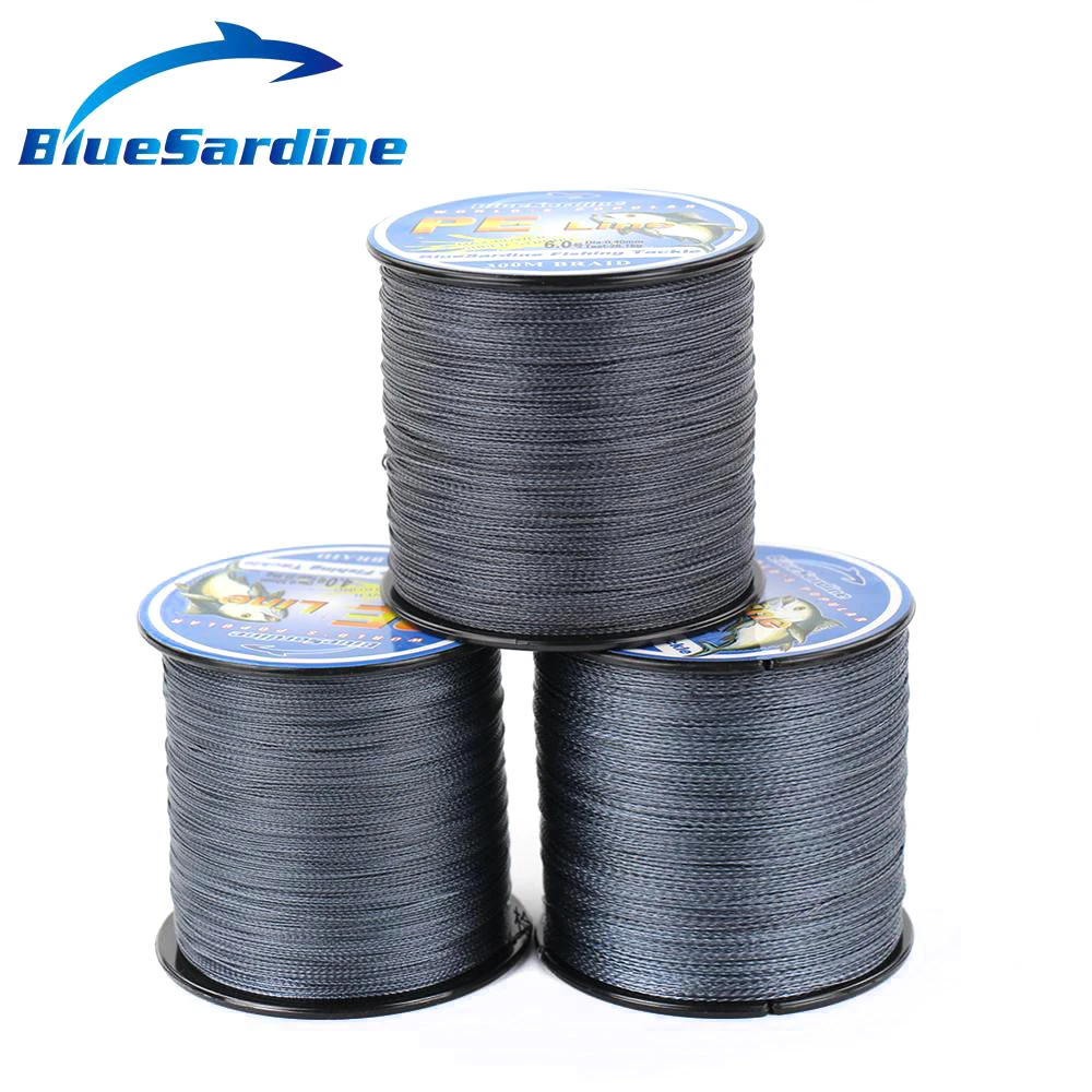 BlueSardine м 300 м плетеная леска серая Multifilament PE супер сильная 4 оплетка провода 12lb-90lb рыболовные снасти