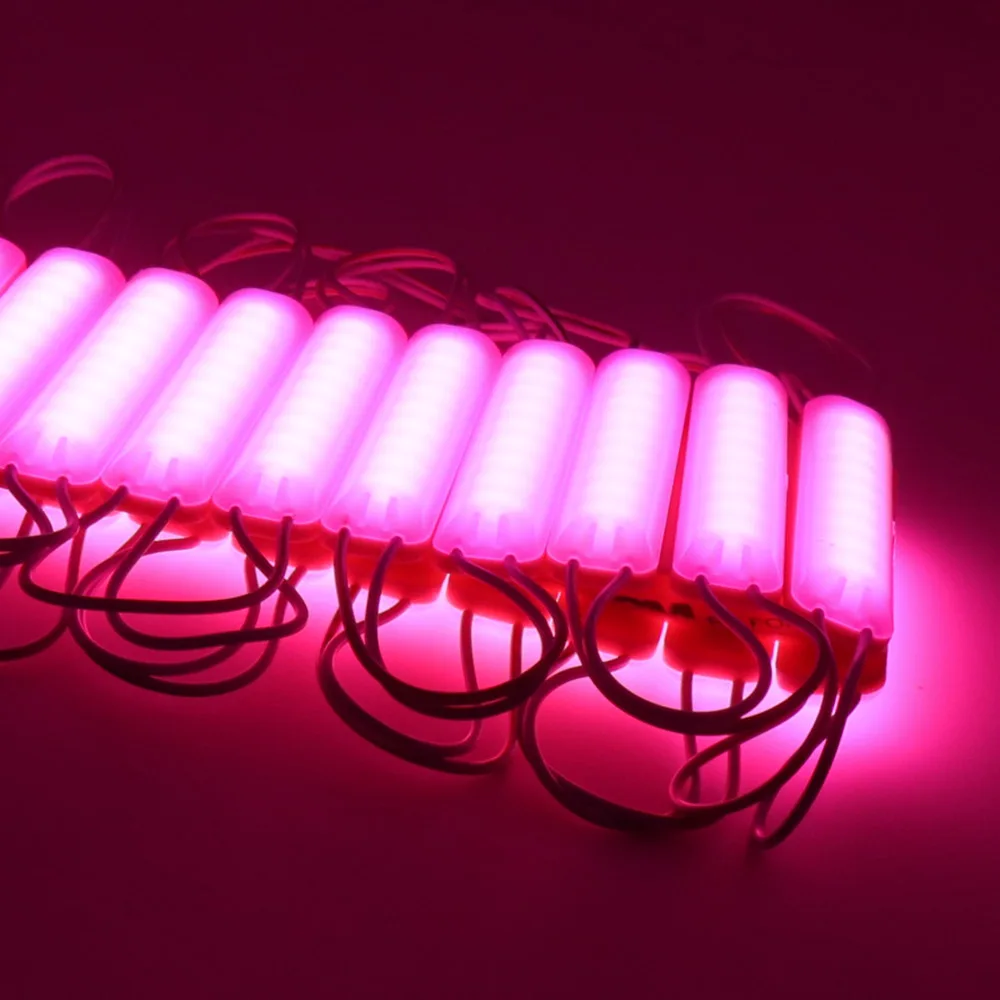 20 шт. COB Светодиодный модуль DC12V супер яркий 9 светодиодный водонепроницаемый светодиодный модуль освещение рекламного дизайна - Цвет: Розовый