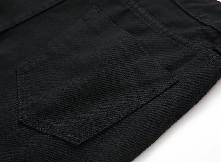 Aolamegs Men Jeans Hole Pants Full Length Black Dark Summer Cut Broken Explosion Section Stretch Denim Straight Fashion Relaxing (10)