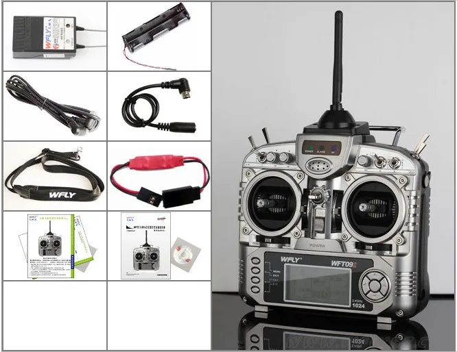 WFLY WFT09II 2,4G 9CH PCMS 1024 приемник передатчика для радиоуправляемого игрушечного самолета мультикоптера