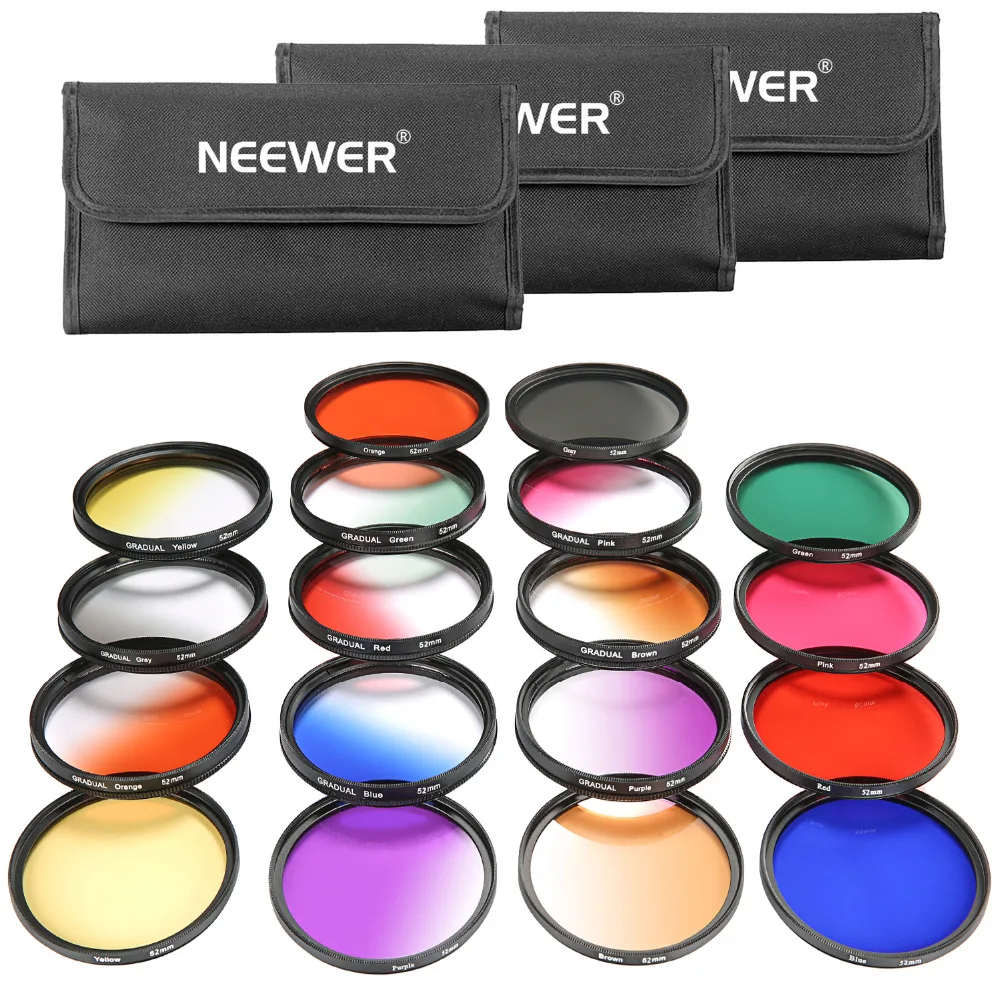 Neewer 18 Pieces Lens Filter Kit for Nikon Canon Rebel and Other DSLR