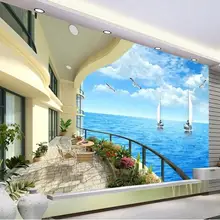 Миньоны обои морской пейзаж фрески 3D обои гостиная спальня большая фотообои papel росписи para сравнению
