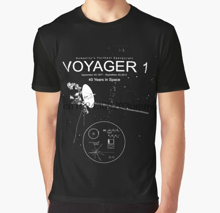 

All Over Print Women Men Funny tshirt Voyager 1-Humanitys Farthest Spacecraft-40 Years in Space-Science-Astronomy Graphic