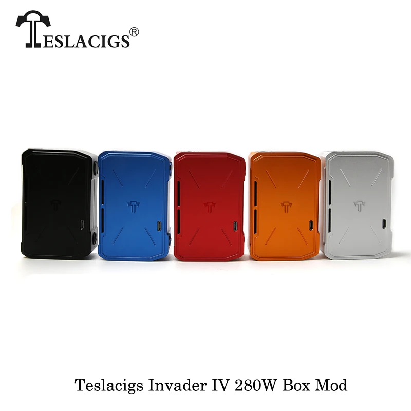 

280W Teslacigs Invader IV Tesla Invader 4 Box Mod Electronic Cigarettes Powered By Dual 18650/20700/21700 Battery Vape Vaporizer