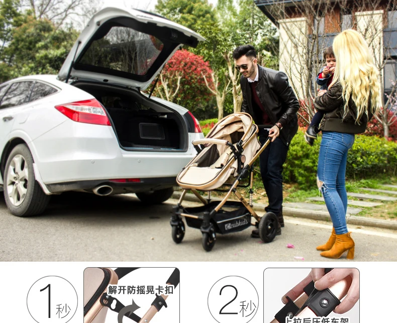 3-In-1 Lightweight Cool Pram 4 Wheel Foldable Doll Double Pushchair Twin Newborn Baby Stroller