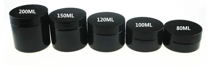 

20pcs/lot Black Plastic Cream Bottle Refillable Cosmetic Body Lotion Jar Empty Handmade Mask Powder Packaging Containers