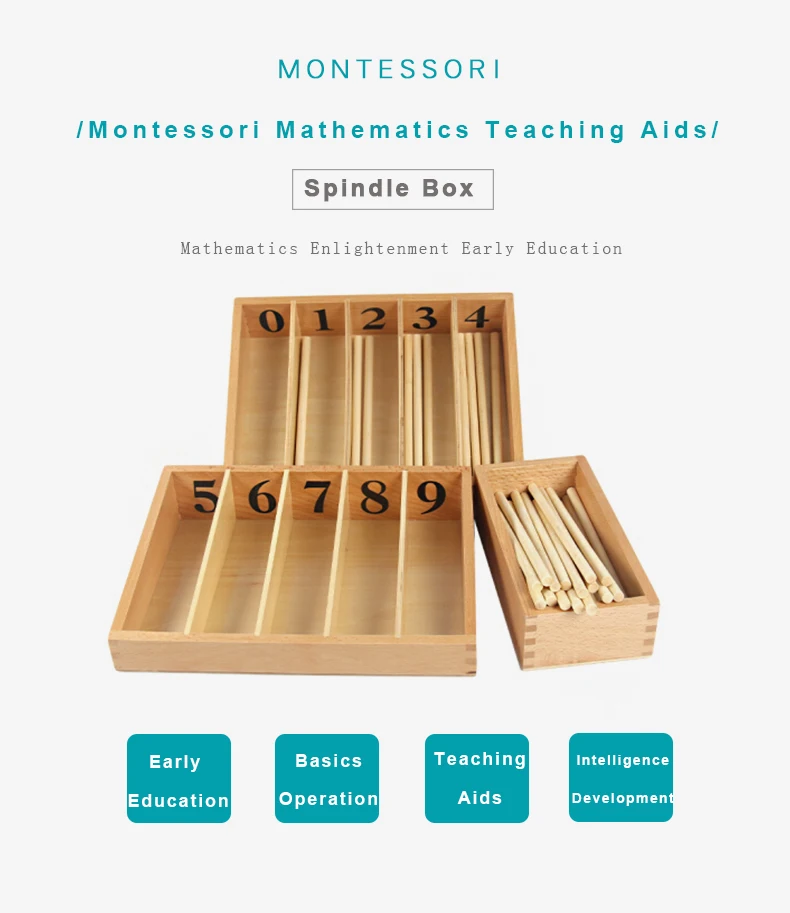 Монтессори математические материалы шпиндель коробка с 45 шпинделями для дошкольного раннего обучения инструмент