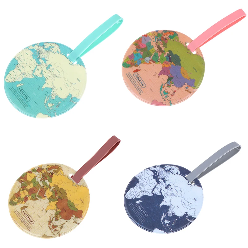 New-Map-Luggage-Tag-Women-Travel-Accessories-Silica-Gel-Suitcase-ID-Address-Holder-Baggage-Boarding-Tag