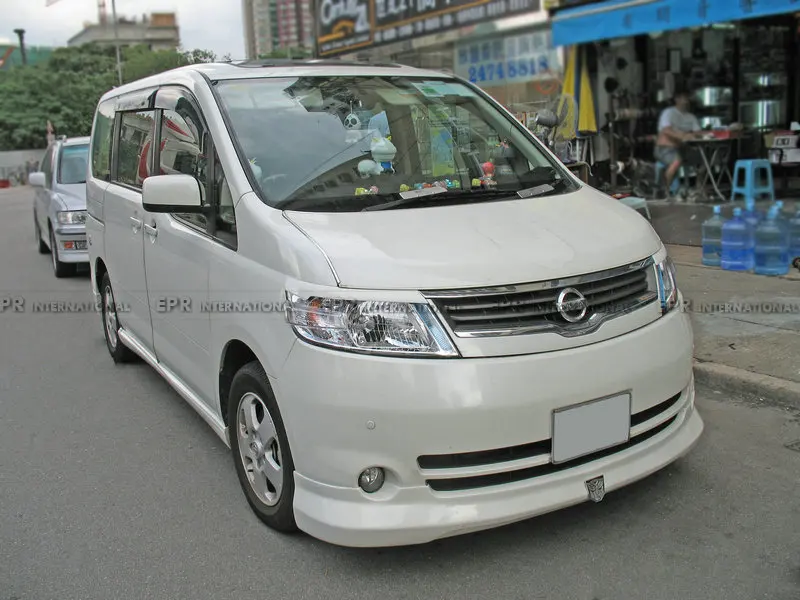 Для Nissan Serena C25 СТЕКЛОВОЛОКНО FRP JP Стиль передняя губа/боковая юбка обвес(2005-2011