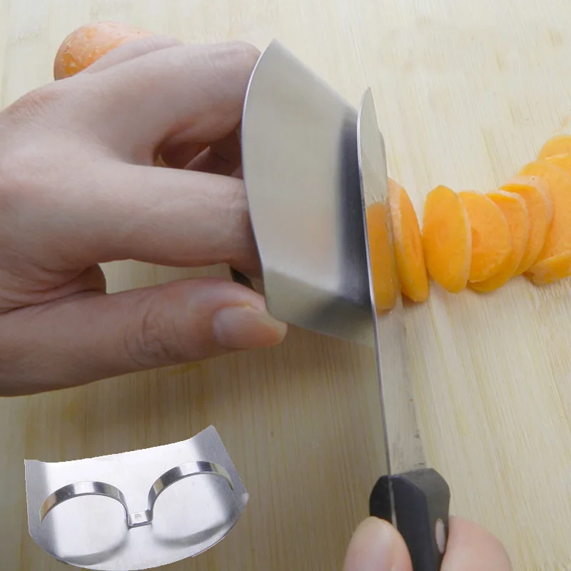 

Kitchen cooking cut tools stainless steel finger hand protector guard personalized design chop safe slice knife