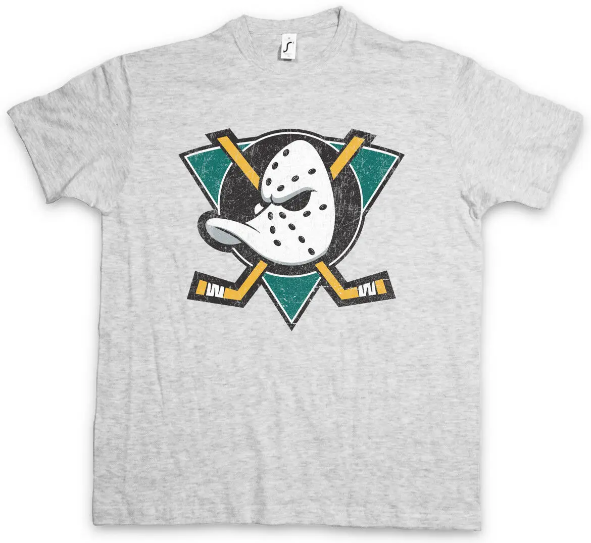 

DUCKS HOCKEY T-SHIRT Symbol Sign Team The Mighty Logo Mask Bat Stick