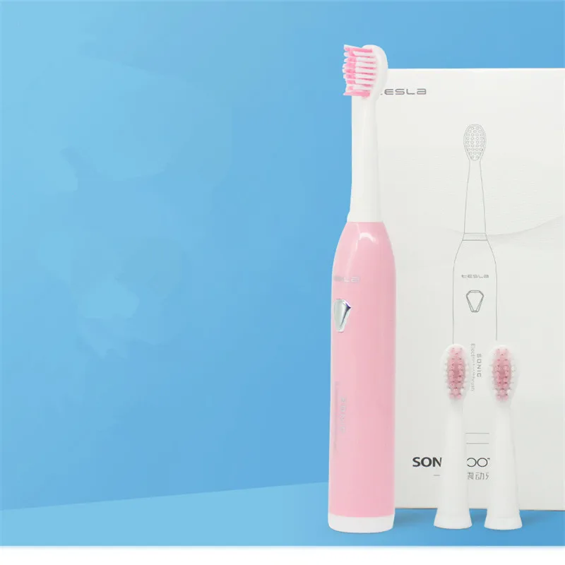 

Adult sonic electric toothbrush USB charging electric toothbrush acoustic wave toothbrush 2colars pink white dupont brush head