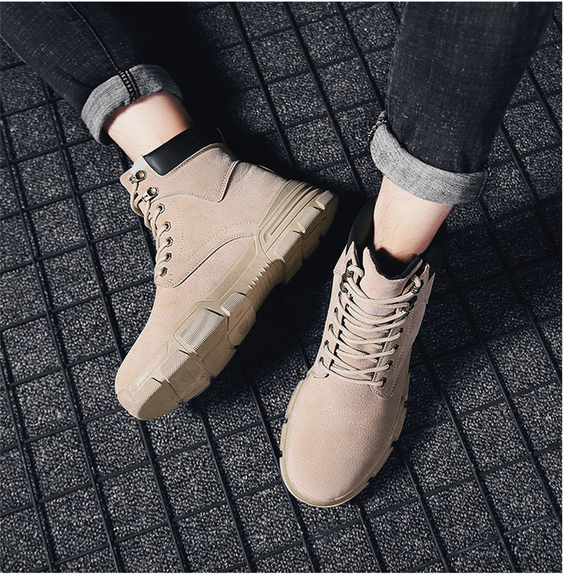 Men's Casual Shoes Motorcycle Boot Winter Tactical Ankle Boots Men Pig Leather Military Boots Men Desert Winter Combat Boot New (6)