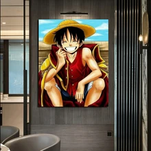 Одна деталь аниме Луффи HD рисунки на холсте Гостиная украшения дома Современные настенные Арт постеры с масляной живописью картин