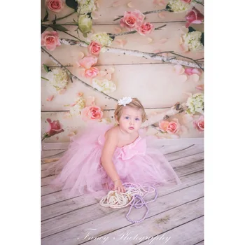 

Free shipping Thin vinyl Photography Studio Senior Vinyl Background Digital print wooden newborn Backdrops cm6698