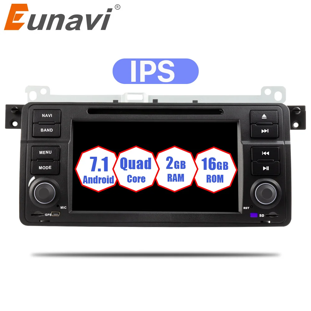 

Eunavi Quad Core 1 Din 7'' Android 7.1 Car DVD player car radio for BMW E46 M3 with GPS Navigation Bluetooth WIFI USB SWC