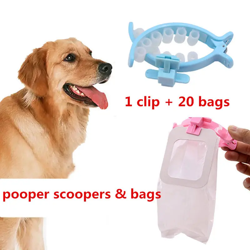 

Dog Poop Cat Toilet Goods Pet Waste Poop Bags Biodegradable With Tail Clip Dog's Toilets Holder Garbage Bags packages L195
