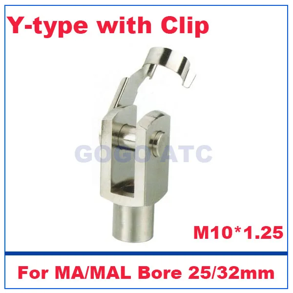 MA/MAL Мини пневматический цилиндр воздуха частей M4 M5 M6* 1 M8* 1,25 M10* 1,25 M12* 1,25 Пряжка штанги соединение Y совместное с зажимом - Цвет: M10x125