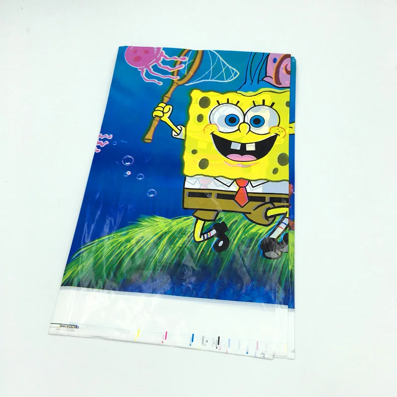 

1pcs/lot Spongebob tablecloths baby shower party decoration spongebob table cover Mickey theme disposable tablecloths