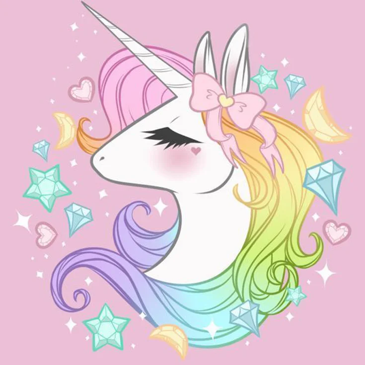 

Full & Round Diamond Painting Cartoon Unicorn 5d diy Diamond Embroidery Rhinestone Needlework Artwork Child Gift 30
