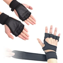 Weight Lifting Gloves with Wrist Wraps For Men& Women Non-Slip Palm Silicone Grip Gym Glove For Crossfit Bodybuilding Pull Ups