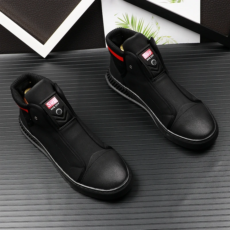 Men's Fashion Casual Shoes High Top Sneaker Spring Fall Men Shoes High Quality Non-slip Walking Shoe