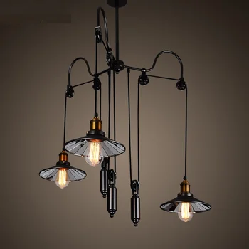 

Retro industrial restaurants chandeliers bars American style chandeliers wind power three litre retractable lights GY192