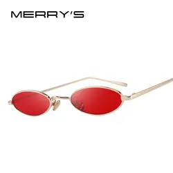 MERRY'S дизайн Для женщин мода небольшой овальный солнцезащитные очки Красные линзы UV400 защиты S'6119
