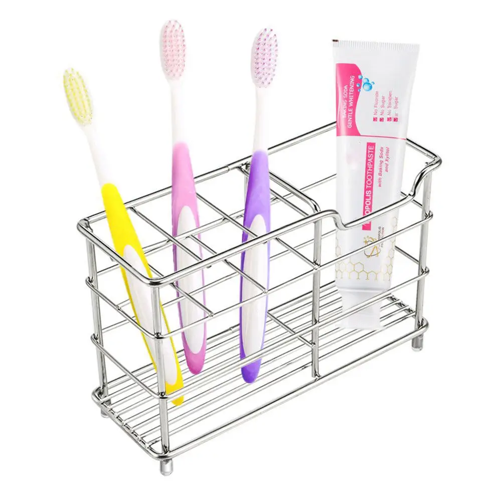 Stainless Steel Toothbrush Holder Toothpaste Razor Stand Bathroom