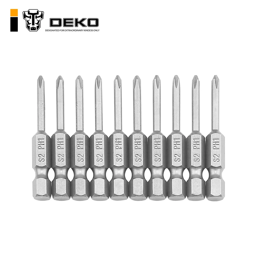 

DEKO SCRE04 10pcs Security Bit Hexagon Screwdriver Bit Chrome-vanadium Steel 1/8 Inch Hex Shank Screw Drivers Set 50mm Length