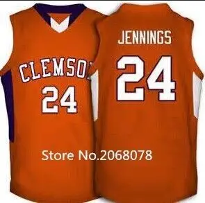 

#24 Milton Jennings Clemson Tigers Basketball Jersey orange,Retro Throwback Embroidery name and number,custom MIZZOU any sizes