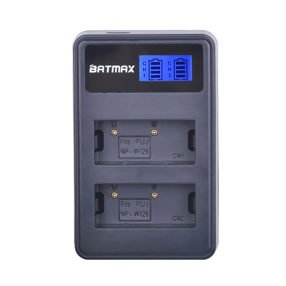 Batmat NP-W126 NPW126 Батарея+ ЖК-дисплей Dual USB Зарядное устройство для ЖК-дисплея с подсветкой Fujifilm FinePix HS30EXR HS33EXR X-Pro1 X-E1 X-E2 X-M1 X-A1 X-A2 X-T20 - Цвет: 1 charger