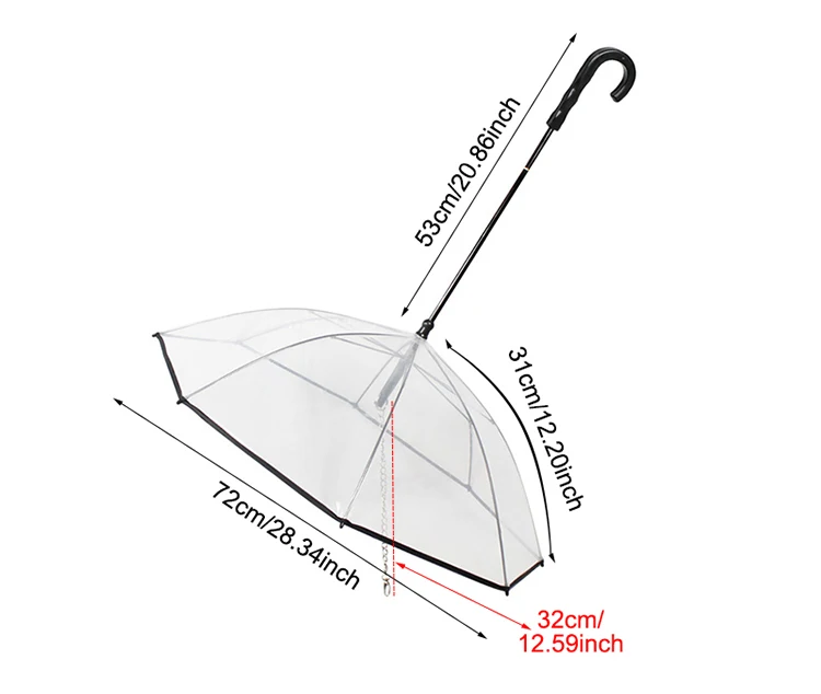Прозрачный дождевик для собак, портативный Встроенный поводок для питомцев, зонтик для щенков, кошек, водонепроницаемый, для путешествий, для домашних животных, защитные плащи, принадлежности