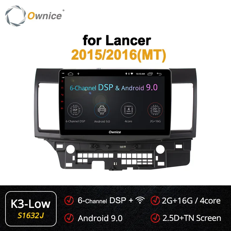 Ownice 10," Android 9,0 360 Pano ram a DSP 8core k3 k5 k6 автомобильный DVD для MITSUBISHI LANCER X 64G rom 4G ram 4G LTE SPDIF - Цвет: S1632 K3-Low