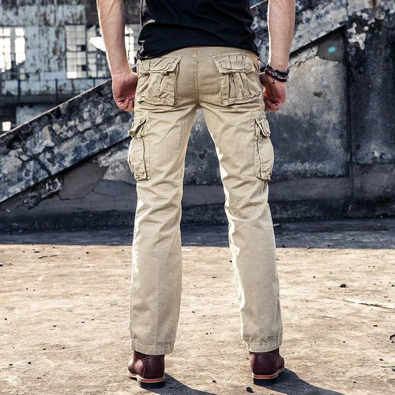 Мужские тактические брюки Millitary однотонные брюки полной длины с несколькими карманами, большие размеры, мужские брюки карго