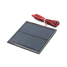 5,5 В 1 ватт с 100 см удлинительным кабелем Панель солнечных батарей поликристаллический кремний DIY модуль зарядного устройства для аккумуляторов мини солнечная батарея провод игрушка