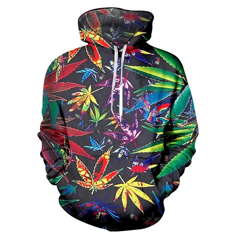 

Brand 2018 Autumn Winter Fashion men's 3D Sweatshirt Hooded Weed Flower print Hooded Long Sleeve Unisex Sweatshirts 5XL