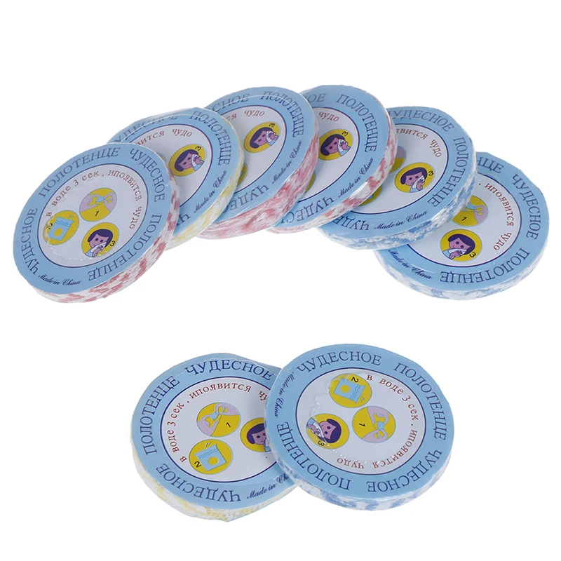 8Pcs 4A Compressed Towel Magic Travel Wipe Soft Non-woven Expandable Just Add Water Outdoor Hiking Camping EDC Accessories | Спорт и