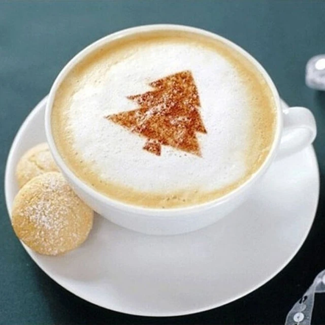 Best Price Mold Coffee Cappuccino Fancy 16 Pieces / Set Drawing Natty Print Model Coffee Foam Spray Cake Template Sugar Powder Screening 