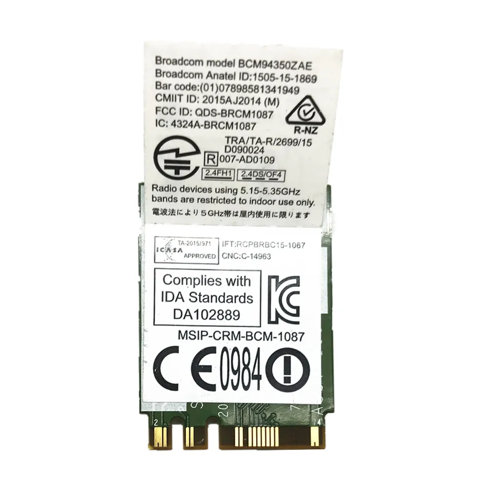 Для беспроводной карты Broadcom BCM94350ZAE DW1820A 802.11AC 867 Мбит/с NGFF Bluetooth 4 1 менее чем DW1560|wireless